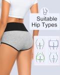 High Waisted Cotton Tummy Control Underwear 5 Pack