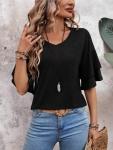 Chic 3/4 Sleeve V Neck Blouse for Women