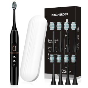Kingheroes Electric Toothbrush Set with Travel Case