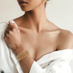 Trendy 14K Gold Plated Beaded Bracelet Set