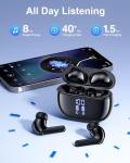 HUIFU Wireless Earbuds with 40H Playtime and Mic