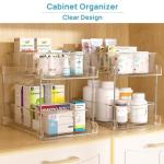 4 Pack Clear Bathroom Organizer Bins with Tracks