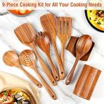 Mooues 9 Piece Teak Wooden Kitchen Utensil Set