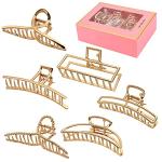 LUKACY 6 Pack Large Gold Hair Claw Clips