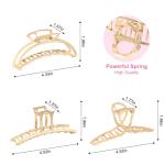 LUKACY 6 Pack Large Gold Hair Claw Clips