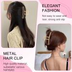 LUKACY 6 Pack Large Gold Hair Claw Clips
