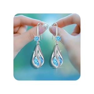 Trendy 925 Silver & Gold Dangle Earrings