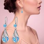 Trendy 925 Silver & Gold Dangle Earrings