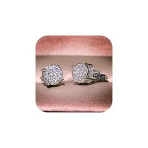 Women’s 18K White Gold Plated Diamond Earrings Deal