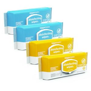 Amazon Basics Lemon Disinfecting Wipes, 320 Count