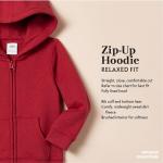 Toddler Girls' Fleece Hoodie in Orange Floral