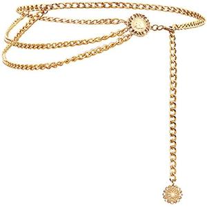 Glamorstar Gold Multilayer Metal Waist Chain Belt