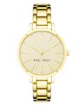 Nine West Gold-Tone Bracelet Watch with Crystals