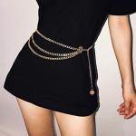 Glamorstar Gold Multilayer Metal Waist Chain Belt