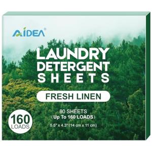AIDEA Laundry Detergent Sheets - Fresh Scent, 80 Sheets
