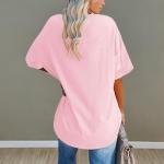 Oversized Crewneck T-Shirts for Women – Pink