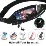 AIKENDO Slim Running Belt for Women Men,Runners Fanny Pack Phone Holder,Running Pouch Waist bag for Workout Jogging,Money Belt Running Gear Accessories