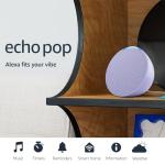 Amazon Echo Pop (newest model), Our smallest Alexa speaker, Fits in any room, Lavender Bloom