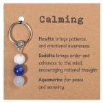 GINAZL Calming Gifts for Women, Natural Healing Crystals Keychain Stress Relief Gift Health and Wellness Gifts for Women Christmas Valentines Day Gift for Friends Besite(CM)