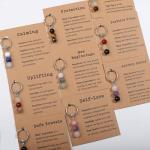 GINAZL Calming Gifts for Women, Natural Healing Crystals Keychain Stress Relief Gift Health and Wellness Gifts for Women Christmas Valentines Day Gift for Friends Besite(CM)