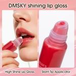 Dmsky 12 Pack Lip Gloss Set, 12 Colors Lip Oil for Dry Cracked Lips, Moisturizing Lip Balm Infused with Vitamin E for a Sheer Tint Of Color