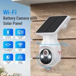 1080p Security Camera Wireless with Solar Panel, AI Human Detection, 2-Way Audio, Color Night Vision, 2.4G WiFi Only, Cloud Storage (Sold Separately), Indoor/Outdoor Surveillance Bullet Cam (WiFi)