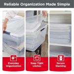 Rubbermaid Cleverstore 95 Qt Clear Storage Bins with Lids, 4-Pack, Stackable, BPA-Free, Made in USA