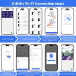 1080p Security Camera Wireless with Solar Panel, AI Human Detection, 2-Way Audio, Color Night Vision, 2.4G WiFi Only, Cloud Storage (Sold Separately), Indoor/Outdoor Surveillance Bullet Cam (WiFi)