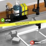 Fssvcd Maifan Sink Caddy Sponge Holder for Kitchen with Brush Holder and Stainless Steel Self Drain Tray, Rustproof Kitchen Sink Organizer for Sponge, Soap Dispenser Storage Accessories