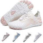 Hiking Barefoot Shoes for Women Men Breathable & Non-Slip Athletic Footwear Wide Toe Water Shoes,Designed for Walking,Running&Swimming White