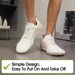 Hiking Barefoot Shoes for Women Men Breathable & Non-Slip Athletic Footwear Wide Toe Water Shoes,Designed for Walking,Running&Swimming White