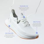 FLUX FOOTWEAR Men’s and Women’s Adapt Runner Wide Toe-Box Natural Movement Shoes with Breathable Knit Upper & UltraFlex Midsole Lightweight Shoes for Running, Walking & Everyday Wear - White/Gum