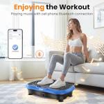 AXV Vibration Plate Fitness Platform Exercise Machine Vibrating Lymphatic Drainage Shaking Full Body Shaker Workout Vibrate Stand Shake Board Sport Gym for Weight Loss Fat Burner for Women Men