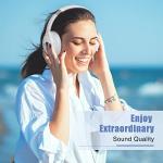 BERIBES Bluetooth Headphones Over Ear, 65H Playtime and 6 EQ Music Modes Wireless with Microphone, HiFi Stereo Foldable Lightweight Headset (White)