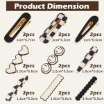 Gingbiss 18 Pcs Hair Clips for Women Girls, Black White Checker Cute Hair Barrettes with Storage Box, No Bend Korean Styling Minimalist Hair Accessories, Gift for Women Girls