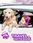 iClever Kids Headphones Cat Ear, LED Light Up, 85dBA Safe Volume, Stereo Sound Toddler Headphones for Travel School, Foldable 3.5mm Wired Kids Headphone for iPad Tablets, Meow Lollipop-Hot Pink