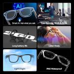 AI Smart Glasses with HD Camera and Bluetooth - AI Photo Recognition and Interactive Dialogue, Noise-canceling Bluetooth 5.4, and Long Battery Life | Stylish Black Frame and Lenses