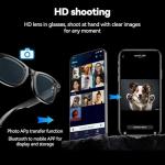 AI Smart Glasses with HD Camera and Bluetooth - AI Photo Recognition and Interactive Dialogue, Noise-canceling Bluetooth 5.4, and Long Battery Life | Stylish Black Frame and Lenses