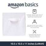 Amazon Basics Collapsible Fabric Storage Cubes Organizer with Handles, Sturdy, White, 10.5-x-10.5-x-11-inch, Pack of 6