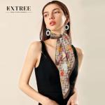 EXTREE Fashion Silky Satin Headscarf for Women Girls: Exquisite Pattern Lightweight Silk Graceful Scarfs 27.5 x 27.5 inches