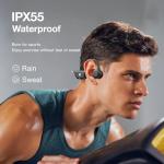 Qyzue Bone Conduction Headphones, Open Ear Headphones Wireless Bluetooth with Mic, Superior Sound Running Headphones 10H Playtime, Comfortable Fit Waterproof for Music, Workouts, Travel