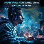 Gtheos 2.4GHz Wireless Gaming Headphones for PS5, PS4 Fortnite & Call of Duty/FPS Gamers, PC, Nintendo Switch, Bluetooth 5.3 Gaming Headset with Noise Canceling Mic, Stereo Sound, 40+Hr Battery -Black