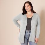 Amazon Essentials Women's Lightweight Open-Front Cardigan Sweater (Available in Plus Size), Light Grey Heather, X-Large