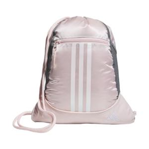 adidas Alliance Sackpack, Drawstring Backpack, Lightweight Small Gym Bag for Women and Men, Sandy Pink/White, One Size