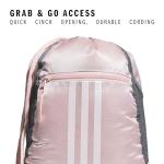adidas Alliance Sackpack, Drawstring Backpack, Lightweight Small Gym Bag for Women and Men, Sandy Pink/White, One Size