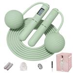 YOTTOY Cordless Jump Rope with Counter - Ropeless Jump Rope 2 In 1 with Large Cordless Ball-Weighted for Women with LCD Display (Green)