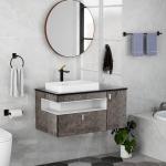 Matte Black Bathroom Accessories Set, KLJKPA 4 Pieces Bathroom Hardware Set, 24 inch Towel Bar, Towel Racks for Bathroom, Robe Towel Hooks, Toilet Paper Holder Wall Mounted