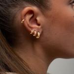 Foxgirl 4 Pairs Small Chunky Huggie Hoop Earrings for Women - Dainty 14K Gold Plated Hypoallergenic Lightweight Stack Earring Sets for Multiple Piercing Trendy Jewelry