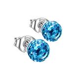 Lightning+Deals of+Today Prime Women Synthetic Diamond Earrings Today Deals+Prime 18K White Gold Plated Round Square Cubic Zirconia Hypoallergenic Studs Earrings