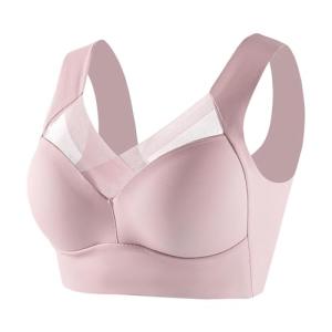 Lightning-Deals of Today Zenchic Bras for Womens Seamless Sexy Push Up Wireless Bras Lysine Charm Zen Chic Ice Silk Posture Correcting Strapless Sports for Women Pink 34
